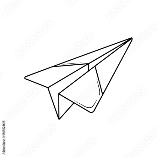 Black and White Paper Plane Illustration.