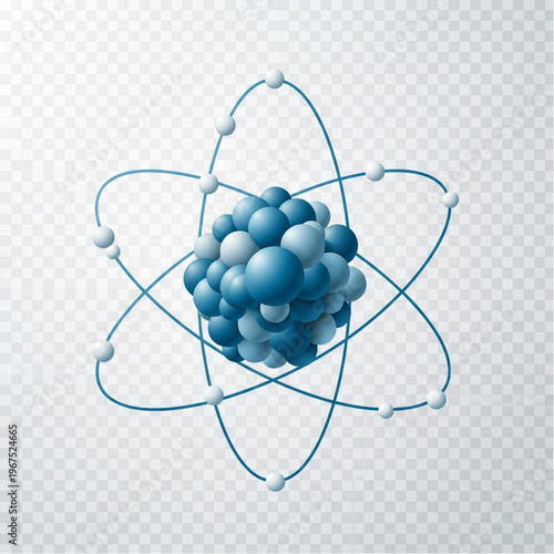 Atomic Structure Model with Electrons and Nucleus.
