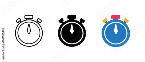 Athletic preparation concept illustrated by matching stopwatch timer icons aligned horizontally with identical circular dial