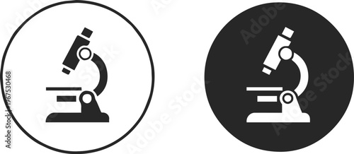 microscope symbol two tone dark and light themes lab interface vectors