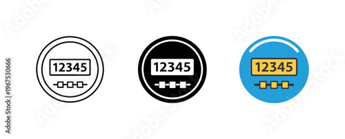 Power usage monitoring concept illustrated by matching electricity meter icons aligned horizontally with identical circular dial