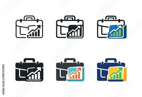 Emblem communicating task accomplishment in a business setting, formed by a tidy briefcase outline merged with a calendar page