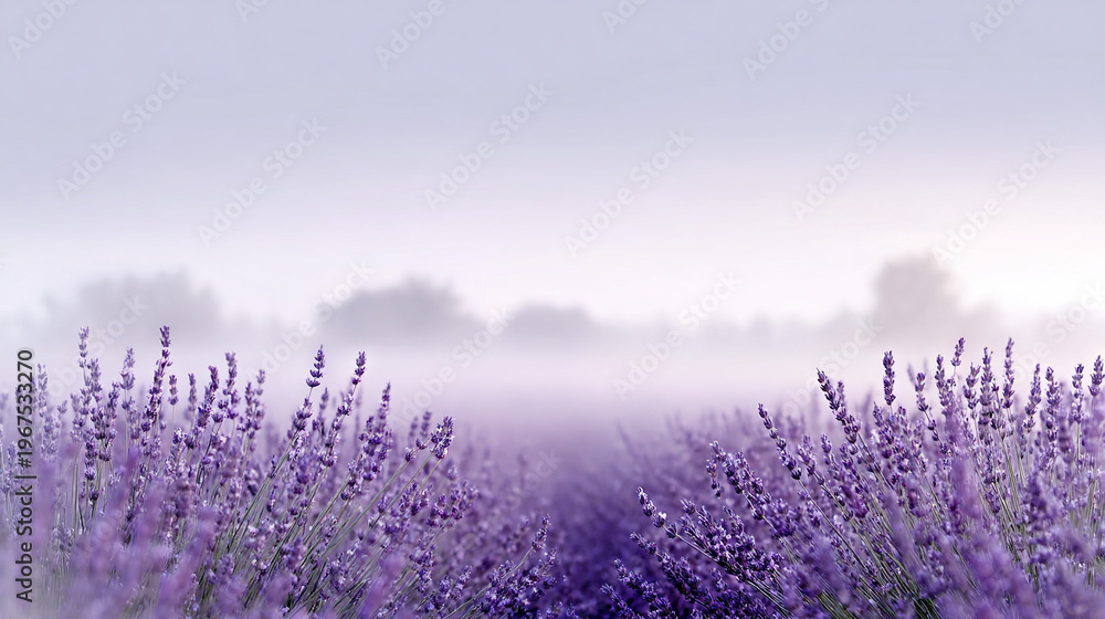Fototapeta premium Purple Lavender Field at Sunrise