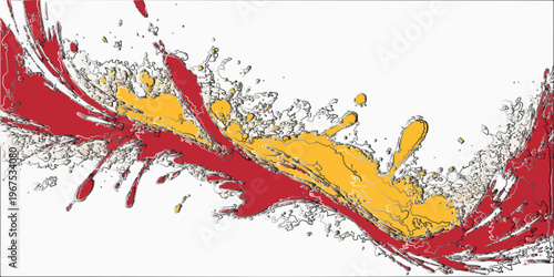 Colorful paint splashes abstract background with grunge ink texture and artistic design elements