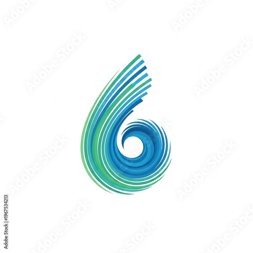 Blue Swirling Vortex Abstract Design Element.