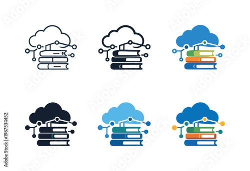 Emblem conveying technology based academic support through a cloud connected to stacked textbooks and subtle network nodes,