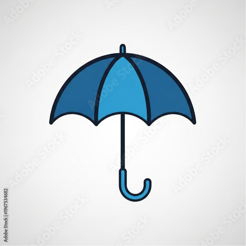 Blue Umbrella Icon Symbol Protection Weather.