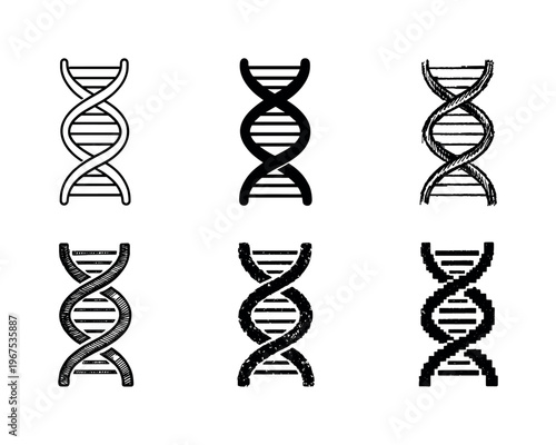Diverse DNA Structures. Scientific DNA spiral structure icon symbolizing molecular biology and research innovation | Create ONE