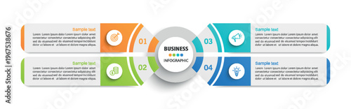 Business infographic design template with 4 options, steps or processes