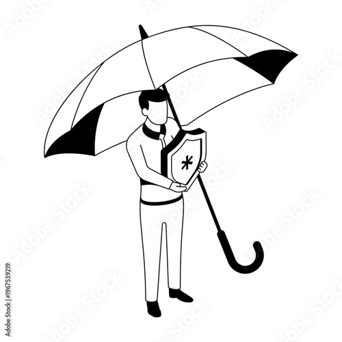 An isometric style illustration showing insurance