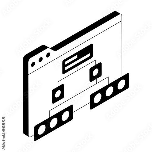An isometric style illustration showing a sitemap
