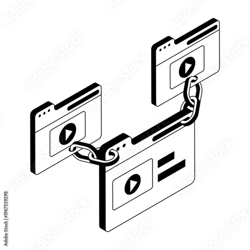 An isometric style illustration showing backlinks