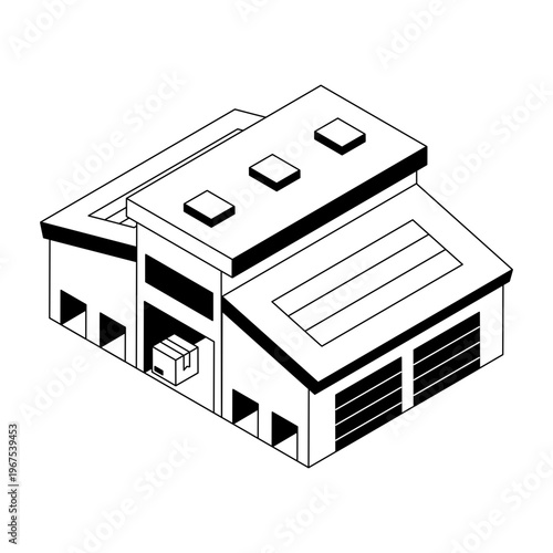 Isometric style illustration showing warehouse
