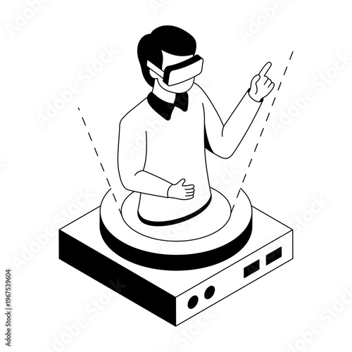 An isometric style illustration showing a hologram