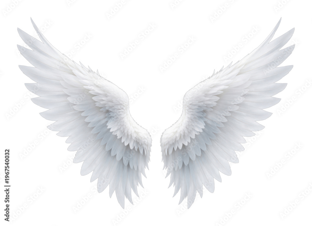 Obraz premium PNG Elegant white angel wings illustration.