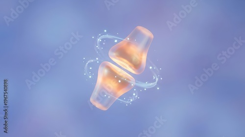 Minimal 3D Illustration of Glowing Joint Capsule with Subtle Energy Effect