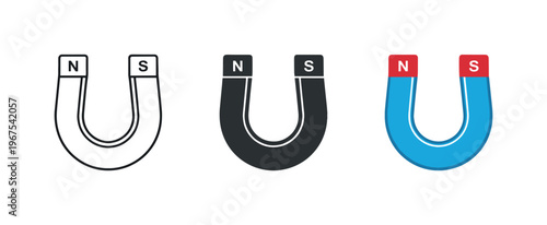 Audience attraction visualized by identical horseshoe magnets placed side by side, same curves and poles evenly spaced and fully