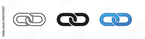 Mutual alignment symbolized by identical interlocking chain links aligned horizontally, same oval shapes and proportions evenly