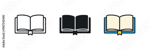 Spiritual study concept illustrated by identical open books aligned horizontally, same page spread and cover proportions evenly