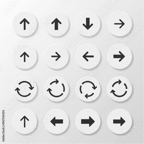 Free Download Collection of Black Arrows on White Buttons. - GFXLoad