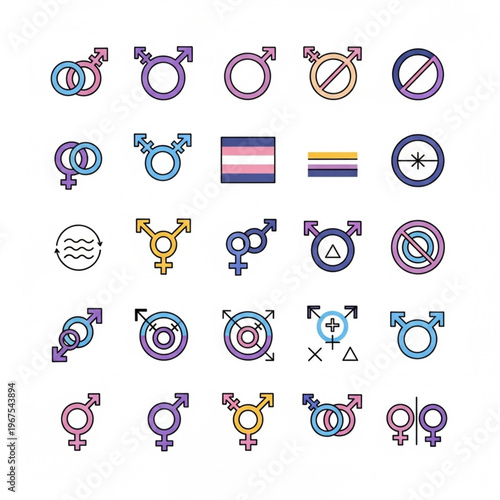 Collection of Gender Symbols and Pride Flags.