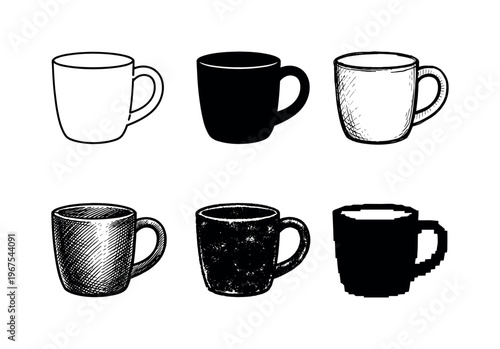 Simple mug with curved handle and wide rim, intended for enjoying warm beverages at home | Create ONE image containing EXACTLY