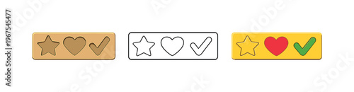 Learning success outcome represented using identical fitted shape boards displayed horizontally, same board proportions and inset