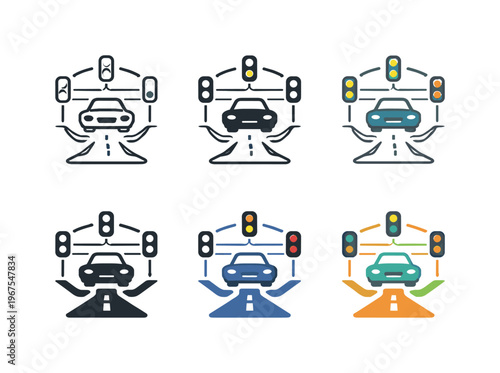 Uniform Icon Arrangement. Representation of controlled vehicle movement across road networks conveyed through a symbolic form that