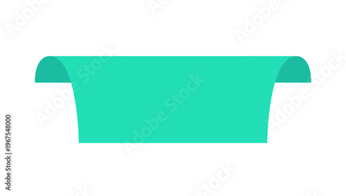 Flat vector illustration of an empty origami style banner. Design element for promotions, sales announcements and product labels isolated on white background.