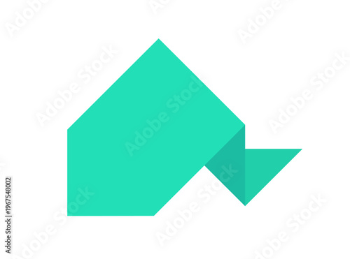 Free Download Flat vector illustration of an empty origami style banner. Design element for promotions, sales announcements and product labels isolated on white background. - GFXLoad