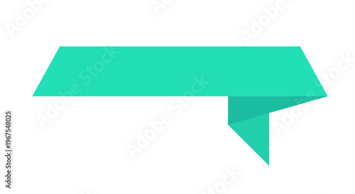 Flat vector illustration of an empty origami style banner. Design element for promotions, sales announcements and product labels isolated on white background.