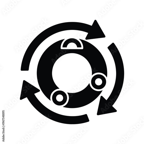 Metabolism symbiosis vector icon bioengineering science line illustration