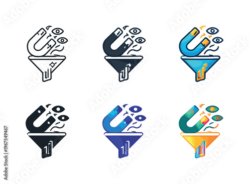 Visual metaphor for demand creation formed as a cohesive symbol suggesting visibility, pull, and the conversion of attention into