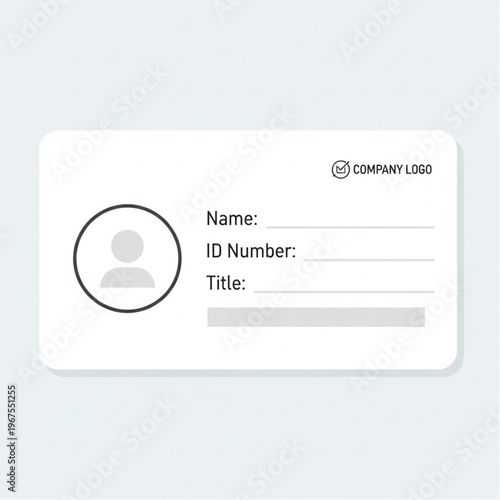 Employee ID Card Template with Placeholder.