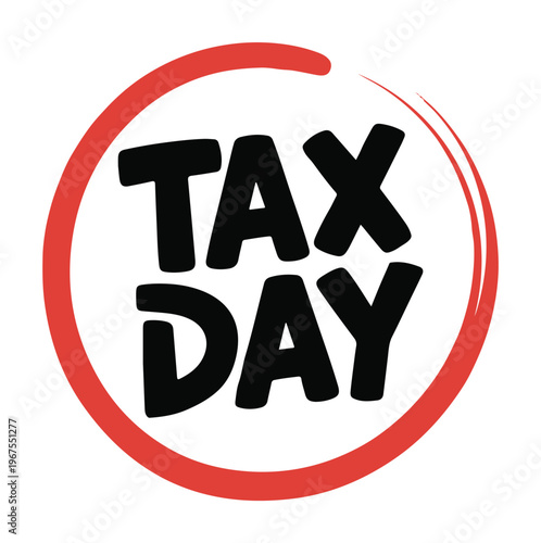 Tax Day Logo with Red Circle