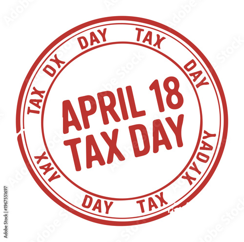 Tax Day April 18 Stamp