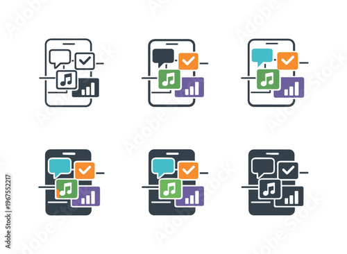 Visual metaphor depicting smartphone based programs as a touchscreen panel integrated with modular blocks and subtle interaction