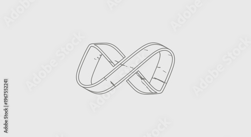 Abstract minimalist line art of an endless Mobius strip or infinity symbol, representing continuity and infinite possibilities