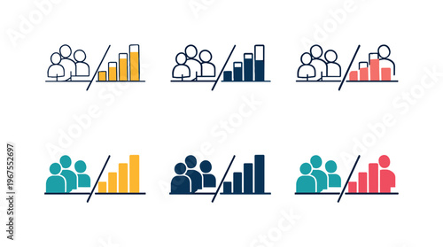 Visual metaphor for economic disparity and allocation depicted as layered bar columns paired with interconnected person outlines