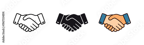 Ethical conduct unfolds through matching handshake symbols positioned side by side, identical hand shapes and angles balanced