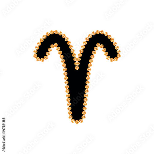 Zodiac horoscope. Aries astrological icon symbol. Stylized star sign esoteric. Simple line vector illustration.