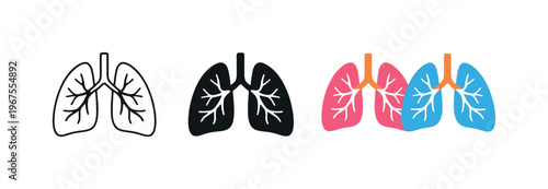 Breathing practice shown through matching human lung symbols positioned side by side, identical contours and internal shapes
