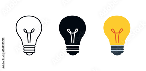 Lightbulb Design Variations. Delivering advantage unfolds through matching lightbulbs positioned side by side, identical bulb