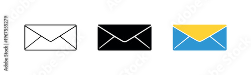 Submitting materials shown through matching envelopes placed side by side, identical flap shapes and rectangular proportions