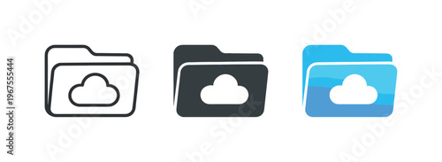 Saving workflow illustrated using matching cloud folders placed side by side, same rounded folder shapes and proportions clearly