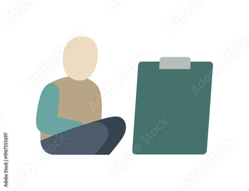 Abstract Human Illustration. Work purpose clarification practice integrating as body orientation aligns with the reference,