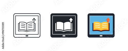 Digital Tablet Evolution. Studying progression shown by matching digital tablets placed side by side, identical rectangular