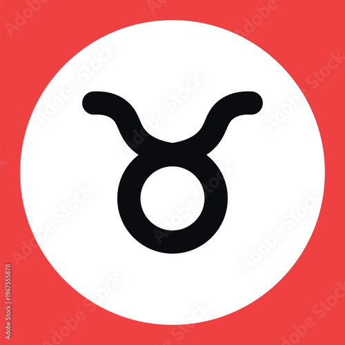 Zodiac horoscope. Taurus astrological icon symbol. Stylized star sign esoteric. Simple line vector illustration.