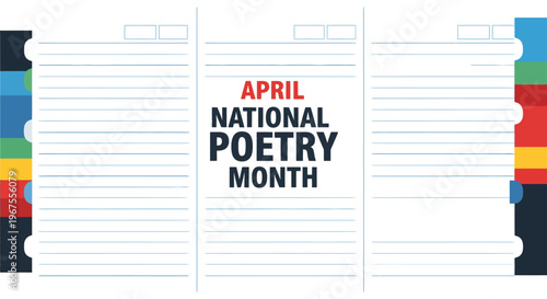 National poetry month april celebration a textured white background