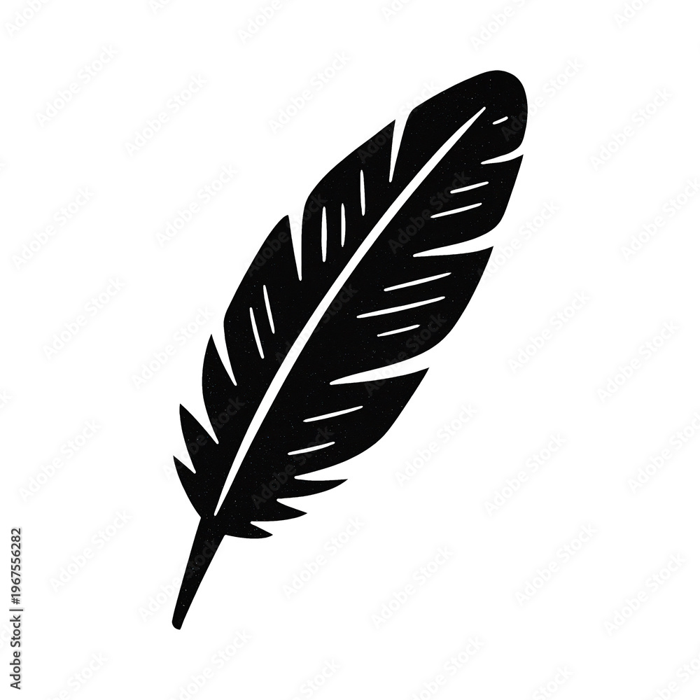 Obraz premium PNG Black feather silhouette illustration.